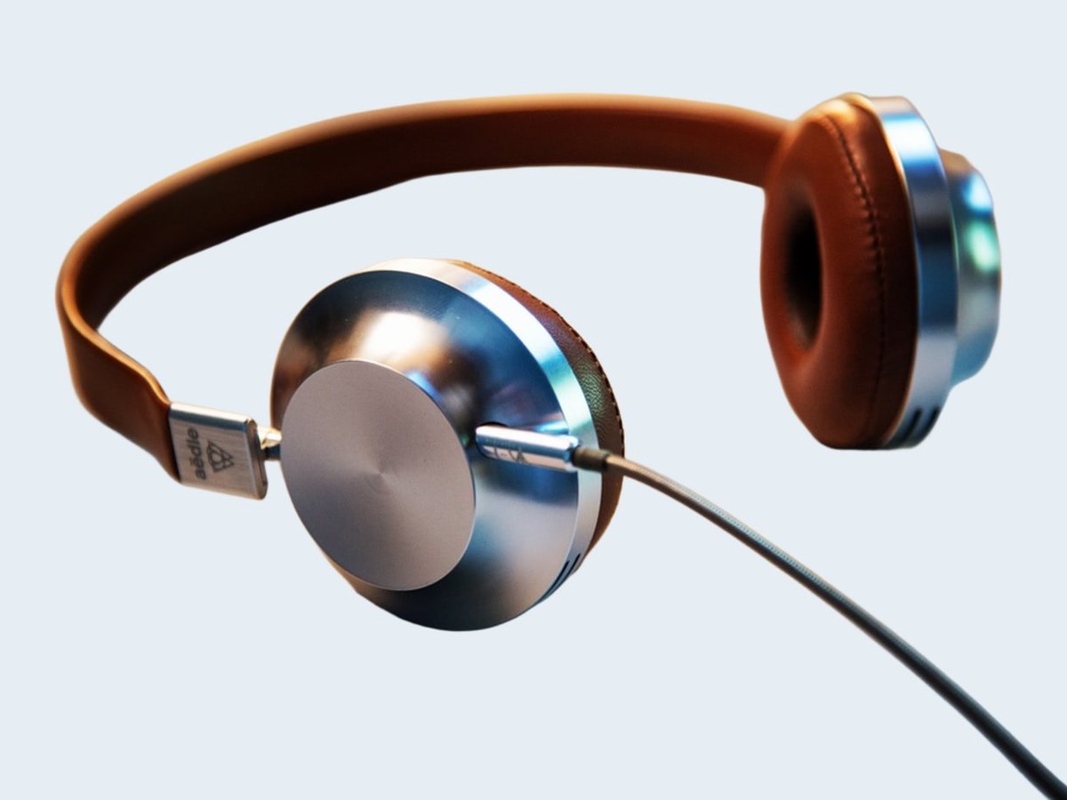 Headphones on a studio background